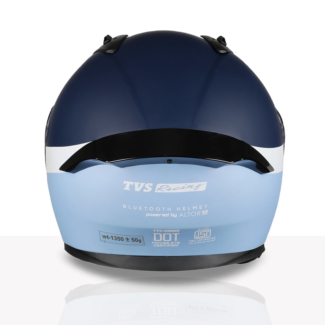 TVS Racing Anti Boring Bluetooth Integrated Full Face Helmet for Men and Women, ISI DOT Certified, ABS Shell, Built In Bluetooth 5.2, USB C Charging, Music Calls Navigation